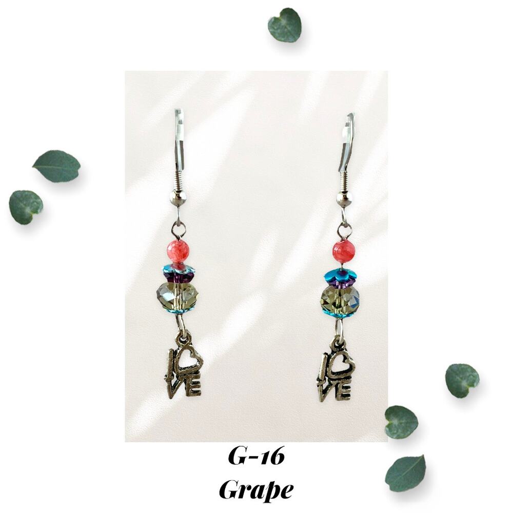 Grape - Sweet Dollop of Love Collection - Dangle Earrings